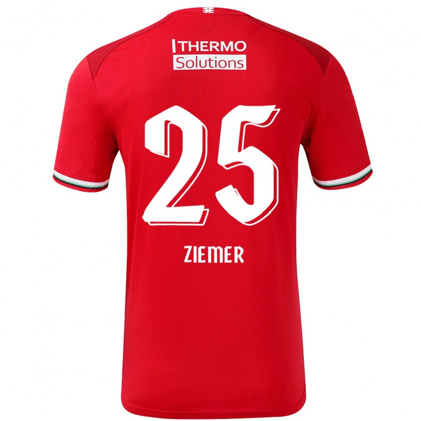 Danxen Barn Taylor Ziemer #25 Röd Vit Hemmatröja Matchtröjor 2024/25 Tröjor T-Tröja