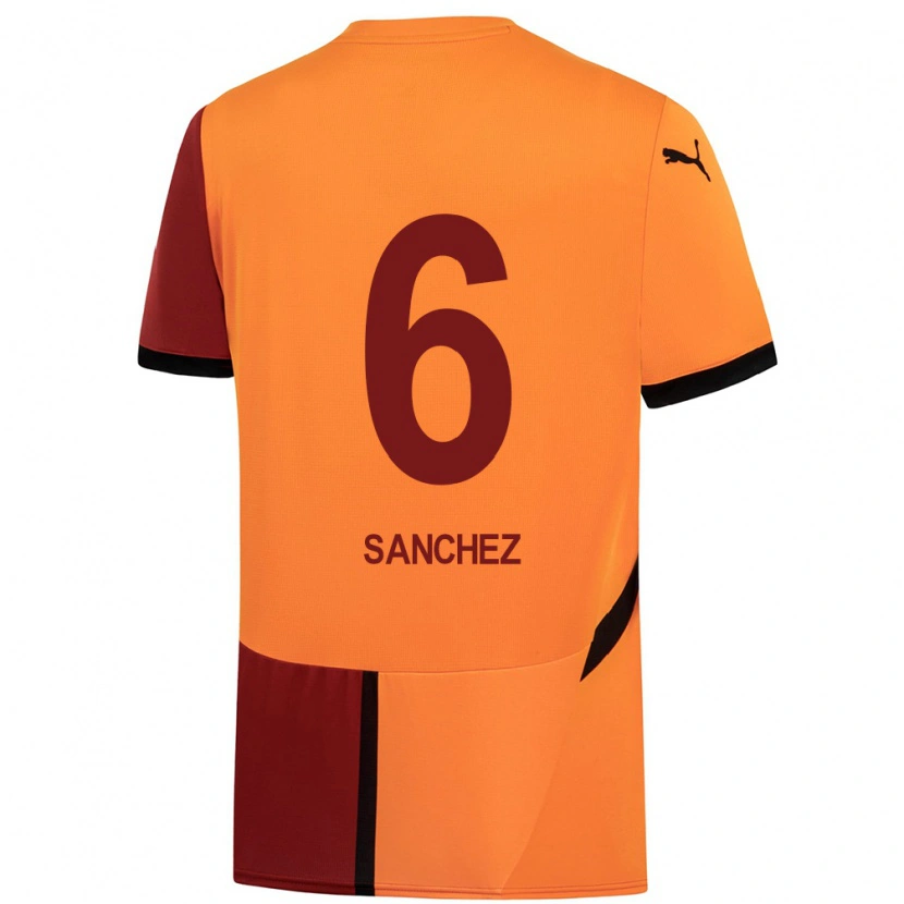 Danxen Barn Davinson Sánchez #6 Gul Röd Hemmatröja Matchtröjor 2024/25 Tröjor T-Tröja