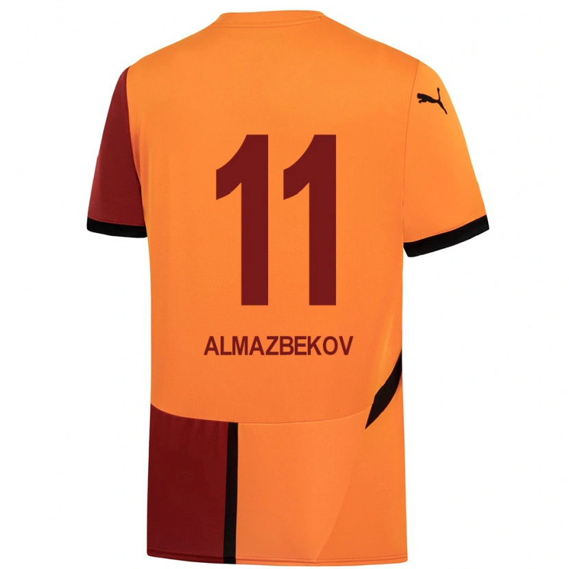 Danxen Barn Beknaz Almazbekov #11 Gul Röd Hemmatröja Matchtröjor 2024/25 Tröjor T-Tröja