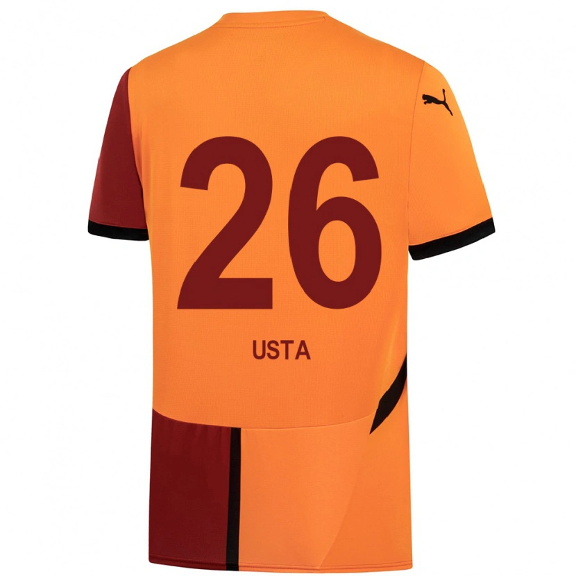 Danxen Barn Alanur Usta #26 Gul Röd Hemmatröja Matchtröjor 2024/25 Tröjor T-Tröja