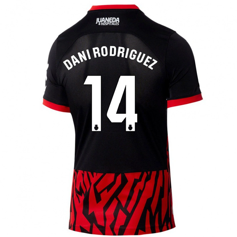 Danxen Barn Dani Rodríguez #14 Svart Röd Hemmatröja Matchtröjor 2024/25 Tröjor T-Tröja