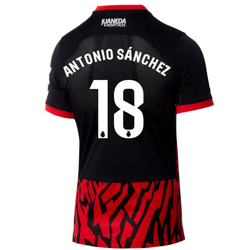 Danxen Barn Antonio Sánchez #18 Svart Röd Hemmatröja Matchtröjor 2024/25 Tröjor T-Tröja