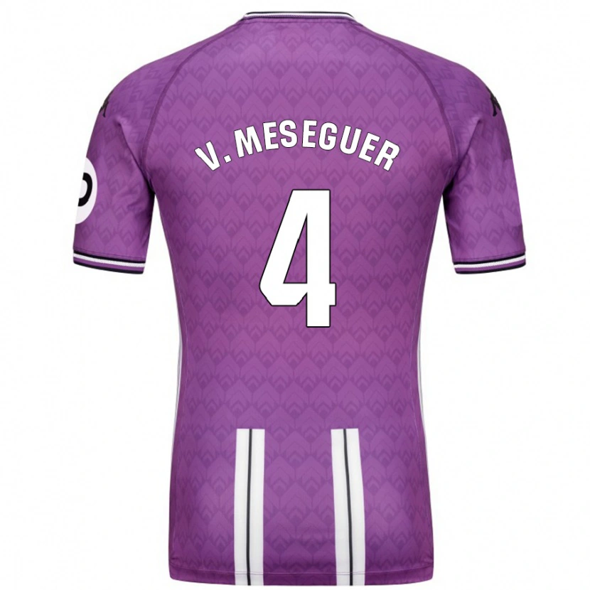 Danxen Barn Víctor Meseguer #4 Lila Vit Hemmatröja Matchtröjor 2024/25 Tröjor T-Tröja