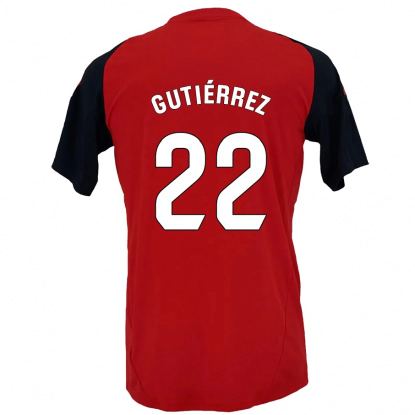 Danxen Barn Juan Gutiérrez #22 Röd Svart Hemmatröja Matchtröjor 2024/25 Tröjor T-Tröja