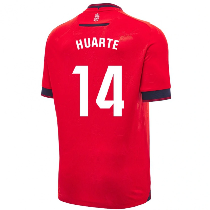 Danxen Barn Xabi Huarte #14 Röd Vit Hemmatröja Matchtröjor 2024/25 Tröjor T-Tröja