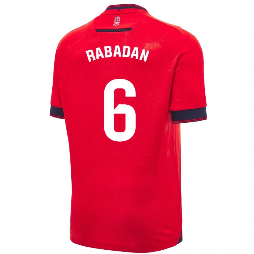 Danxen Barn David Rabadán #6 Röd Vit Hemmatröja Matchtröjor 2024/25 Tröjor T-Tröja