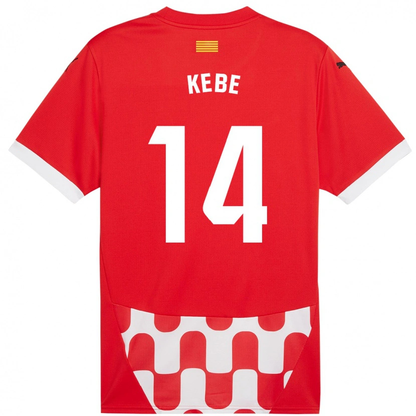 Danxen Barn Moussa Kébé #14 Röd Vit Hemmatröja Matchtröjor 2024/25 Tröjor T-Tröja