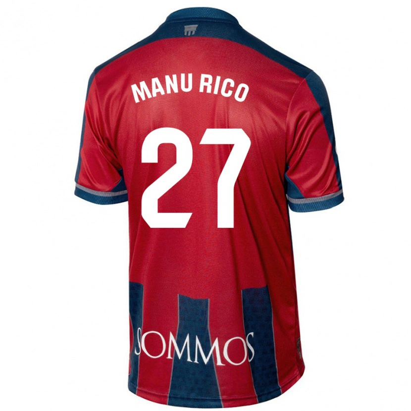 Danxen Barn Manu Rico #27 Röd Blå Hemmatröja Matchtröjor 2024/25 Tröjor T-Tröja