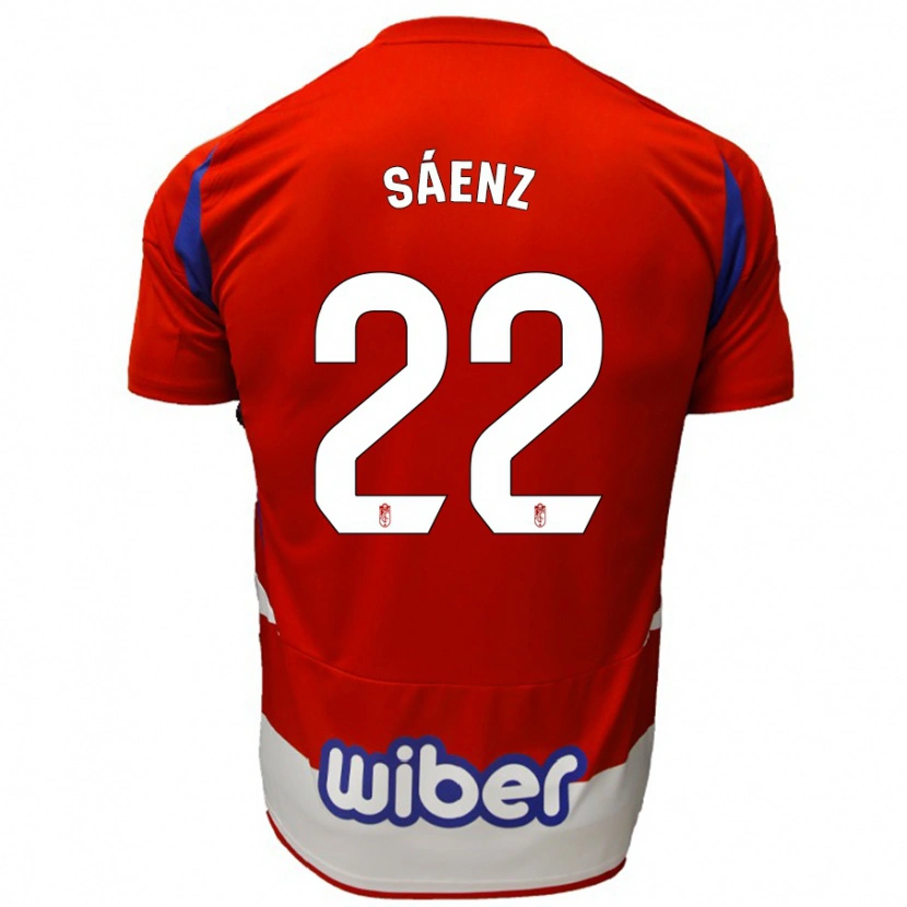 Danxen Barn Pablo Sáenz #22 Röd Vit Blå Hemmatröja Matchtröjor 2024/25 Tröjor T-Tröja