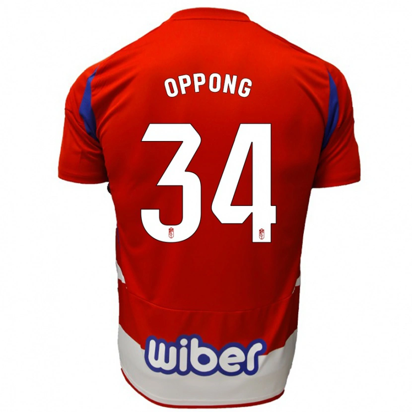 Danxen Barn Oscar Naasei Oppong #34 Röd Vit Blå Hemmatröja Matchtröjor 2024/25 Tröjor T-Tröja