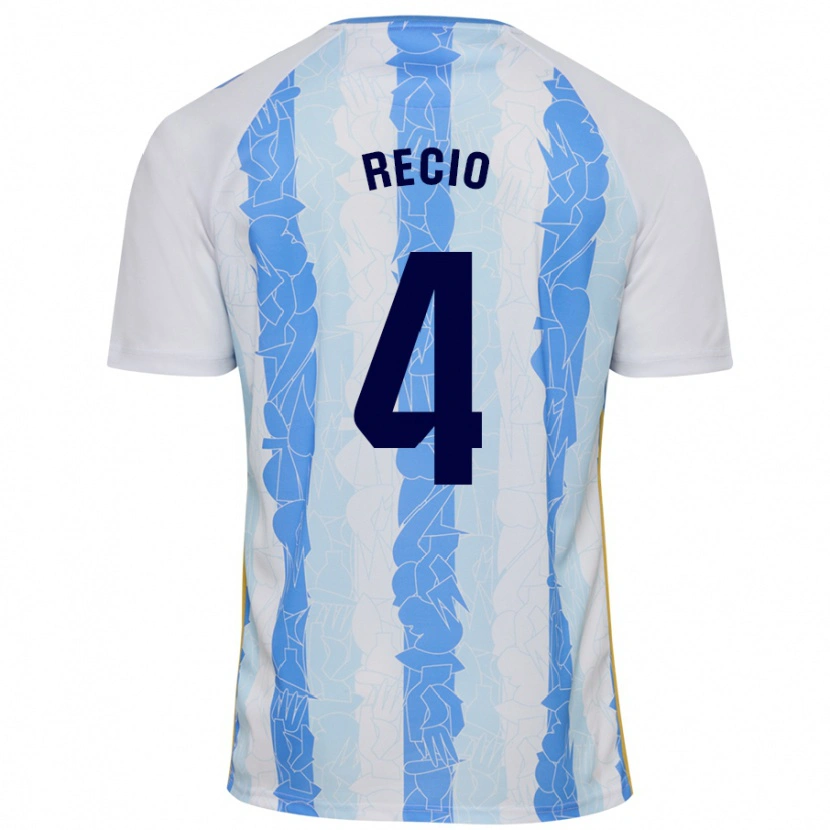 Danxen Barn Ángel Recio #4 Vit Blå Hemmatröja Matchtröjor 2024/25 Tröjor T-Tröja