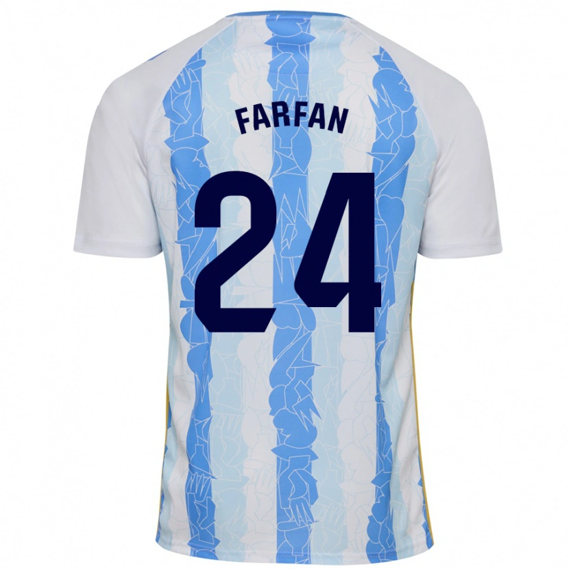 Danxen Barn María Farfán #24 Vit Blå Hemmatröja Matchtröjor 2024/25 Tröjor T-Tröja