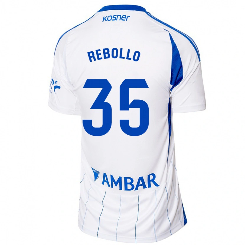 Danxen Barn Dani Rebollo #35 Röd Vit Hemmatröja Matchtröjor 2024/25 Tröjor T-Tröja