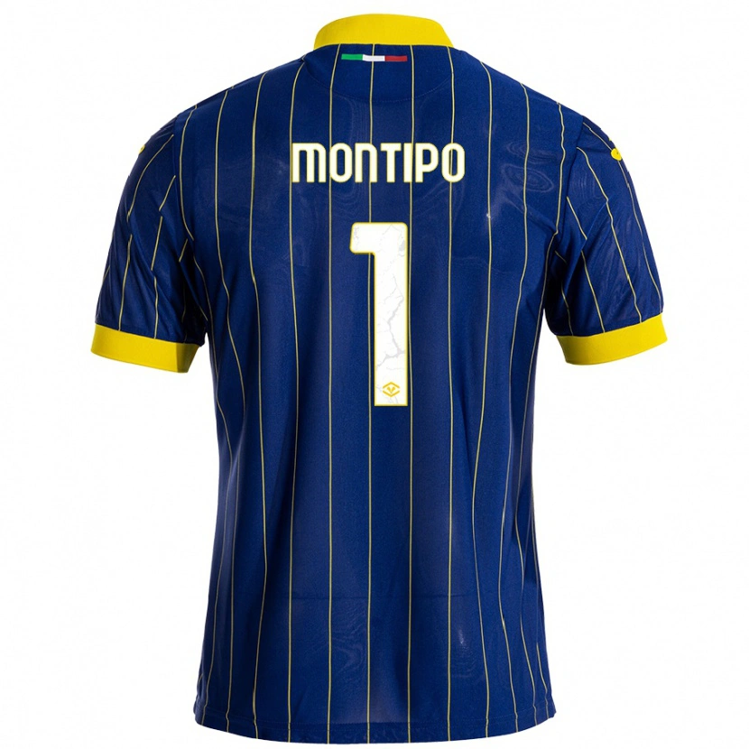 Danxen Barn Lorenzo Montipò #1 Blågul Hemmatröja Matchtröjor 2024/25 Tröjor T-Tröja