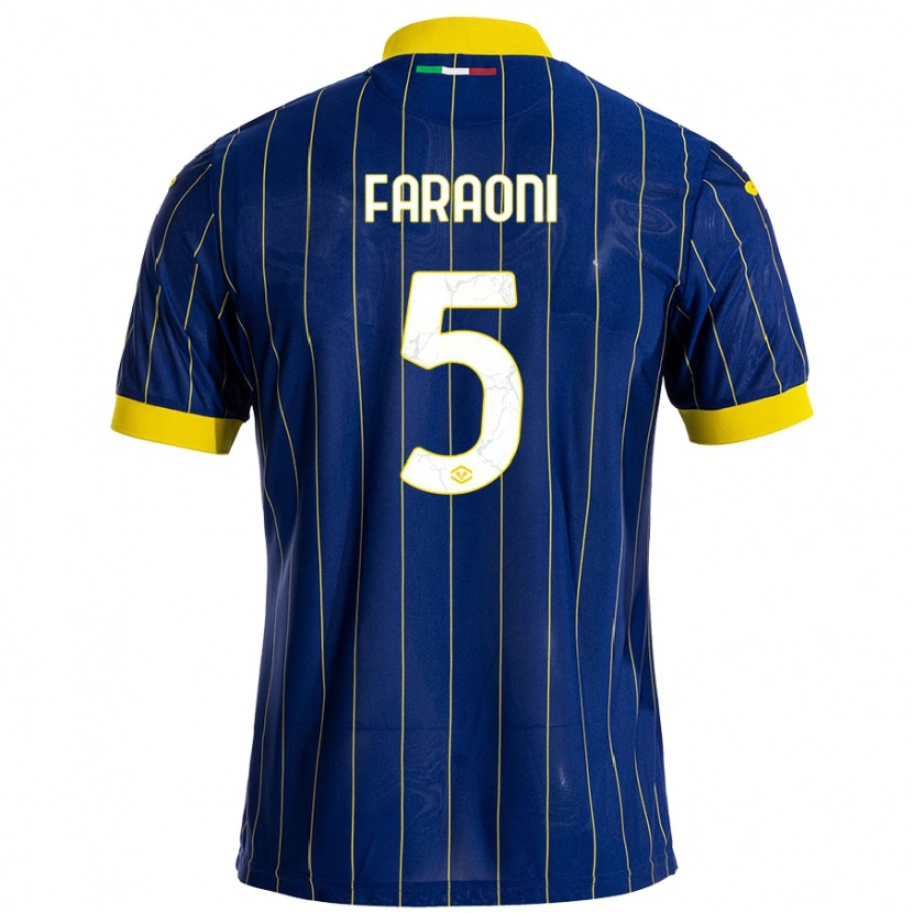 Danxen Barn Davide Faraoni #5 Blågul Hemmatröja Matchtröjor 2024/25 Tröjor T-Tröja