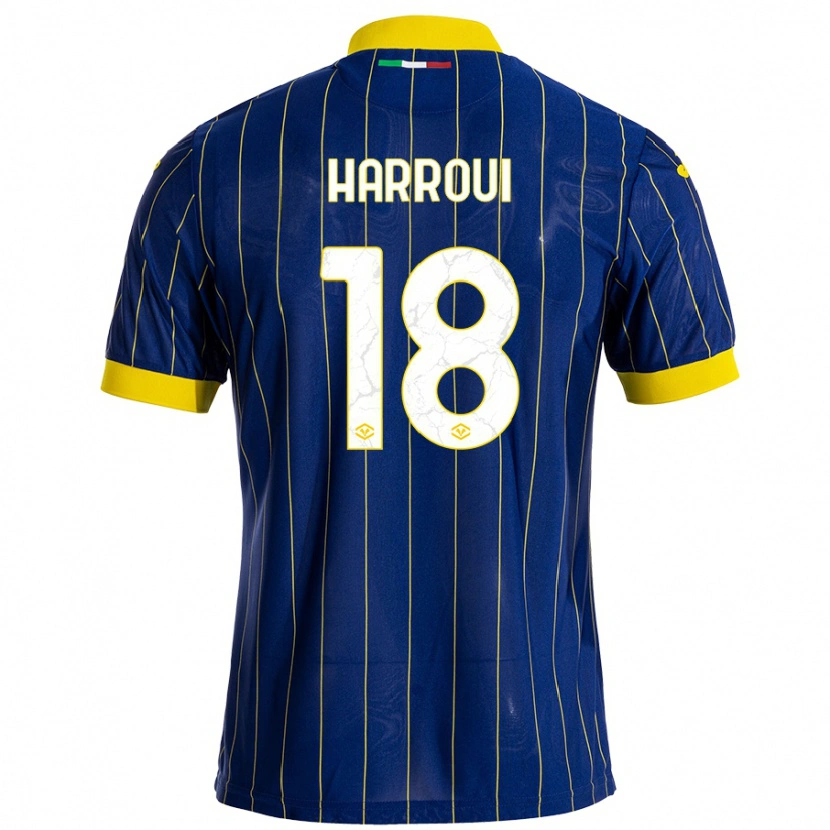 Danxen Barn Abdou Harroui #18 Blågul Hemmatröja Matchtröjor 2024/25 Tröjor T-Tröja