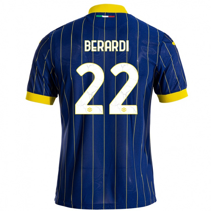 Danxen Barn Alessandro Berardi #22 Blågul Hemmatröja Matchtröjor 2024/25 Tröjor T-Tröja