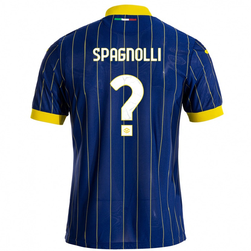 Danxen Barn Matteo Spagnolli #0 Blågul Hemmatröja Matchtröjor 2024/25 Tröjor T-Tröja