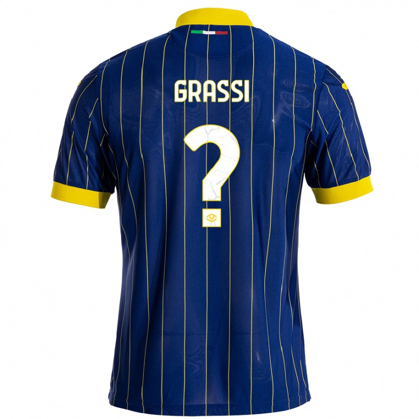 Danxen Barn Pierfrancesco Grassi #0 Blågul Hemmatröja Matchtröjor 2024/25 Tröjor T-Tröja