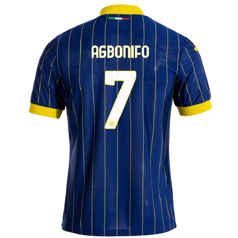 Danxen Barn Richi Agbonifo #7 Blågul Hemmatröja Matchtröjor 2024/25 Tröjor T-Tröja