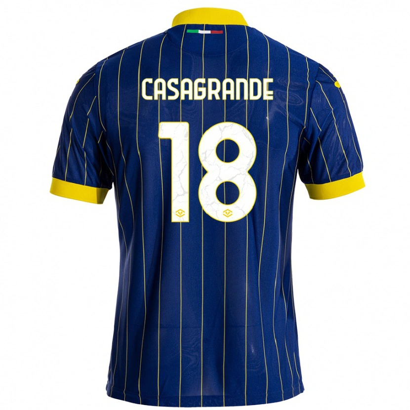Danxen Barn Davide Casagrande #18 Blågul Hemmatröja Matchtröjor 2024/25 Tröjor T-Tröja