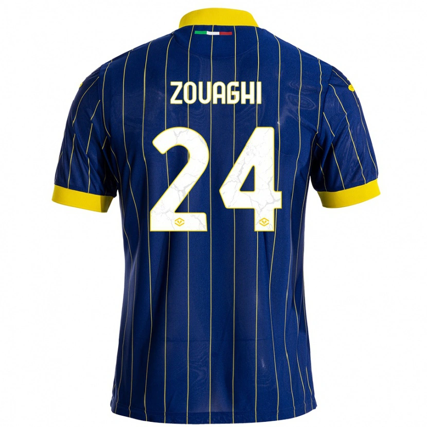 Danxen Barn Thomas Zouaghi #24 Blågul Hemmatröja Matchtröjor 2024/25 Tröjor T-Tröja