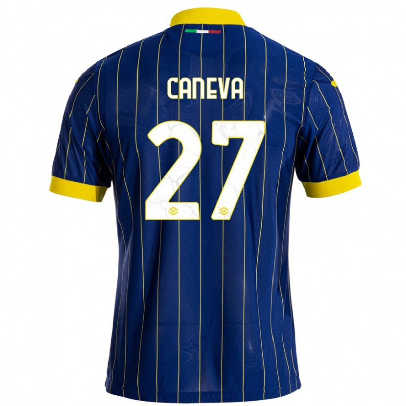 Danxen Barn Elia Caneva #27 Blågul Hemmatröja Matchtröjor 2024/25 Tröjor T-Tröja