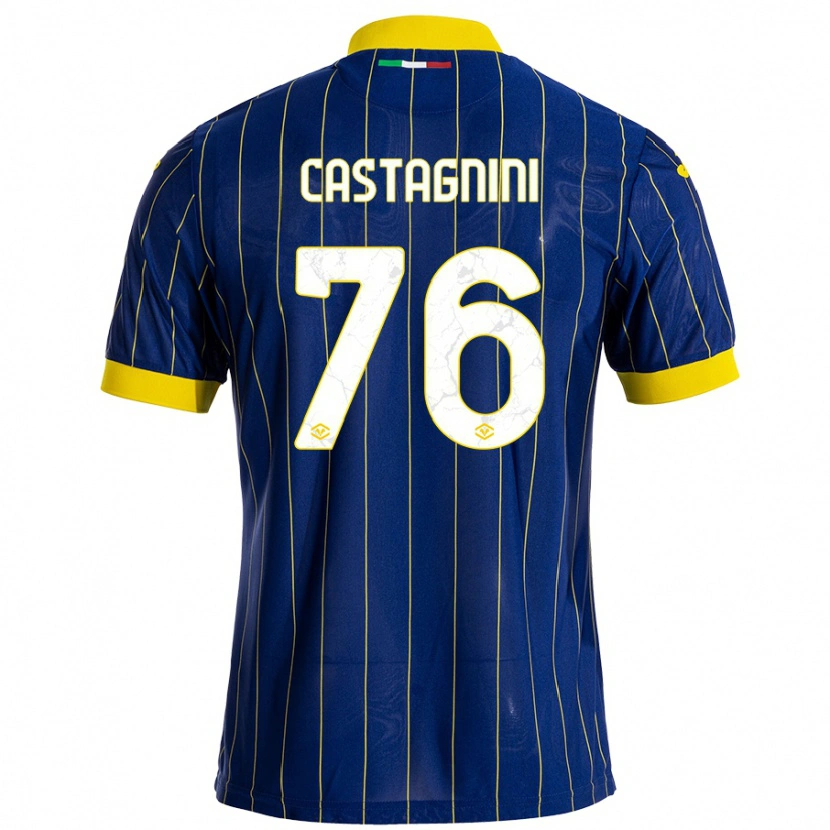 Danxen Barn Mirko Castagnini #76 Blågul Hemmatröja Matchtröjor 2024/25 Tröjor T-Tröja
