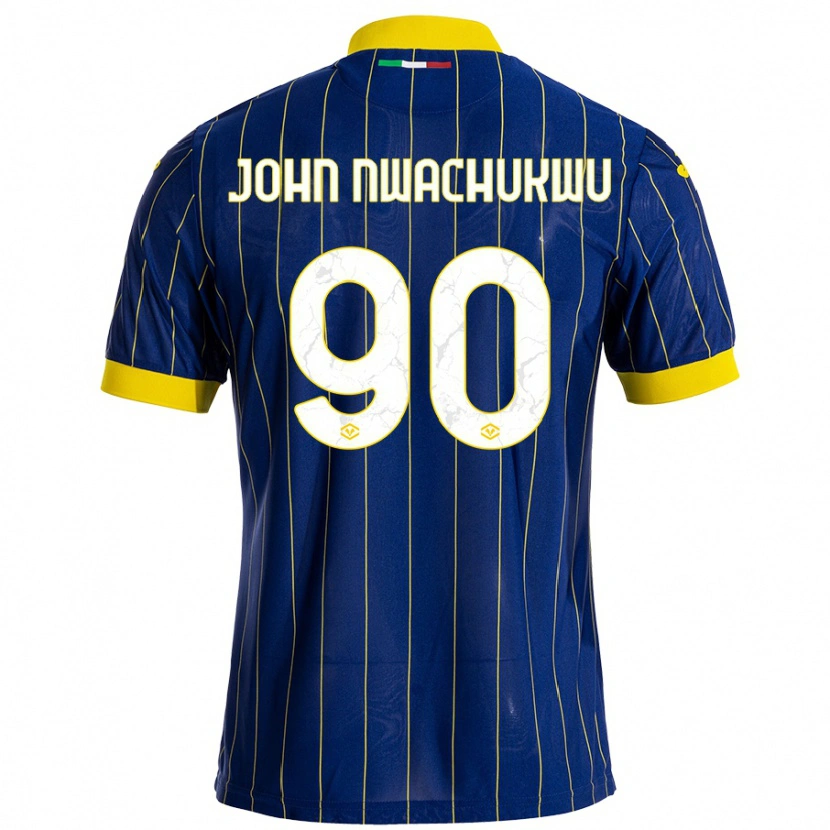 Danxen Barn Samuel John Nwachukwu #90 Blågul Hemmatröja Matchtröjor 2024/25 Tröjor T-Tröja