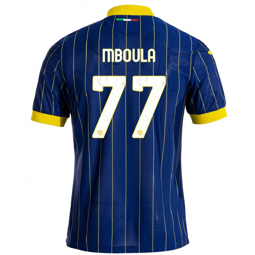Danxen Barn Jordi Mboula #77 Blågul Hemmatröja Matchtröjor 2024/25 Tröjor T-Tröja