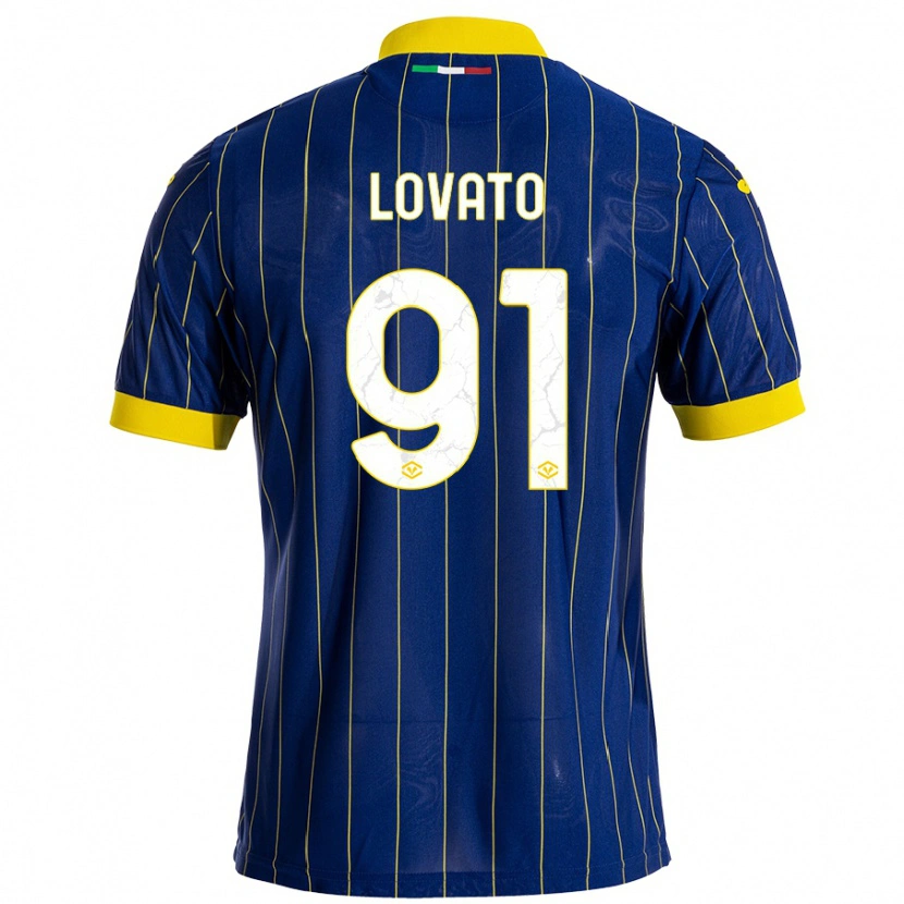 Danxen Barn Enrico Lovato #91 Blågul Hemmatröja Matchtröjor 2024/25 Tröjor T-Tröja