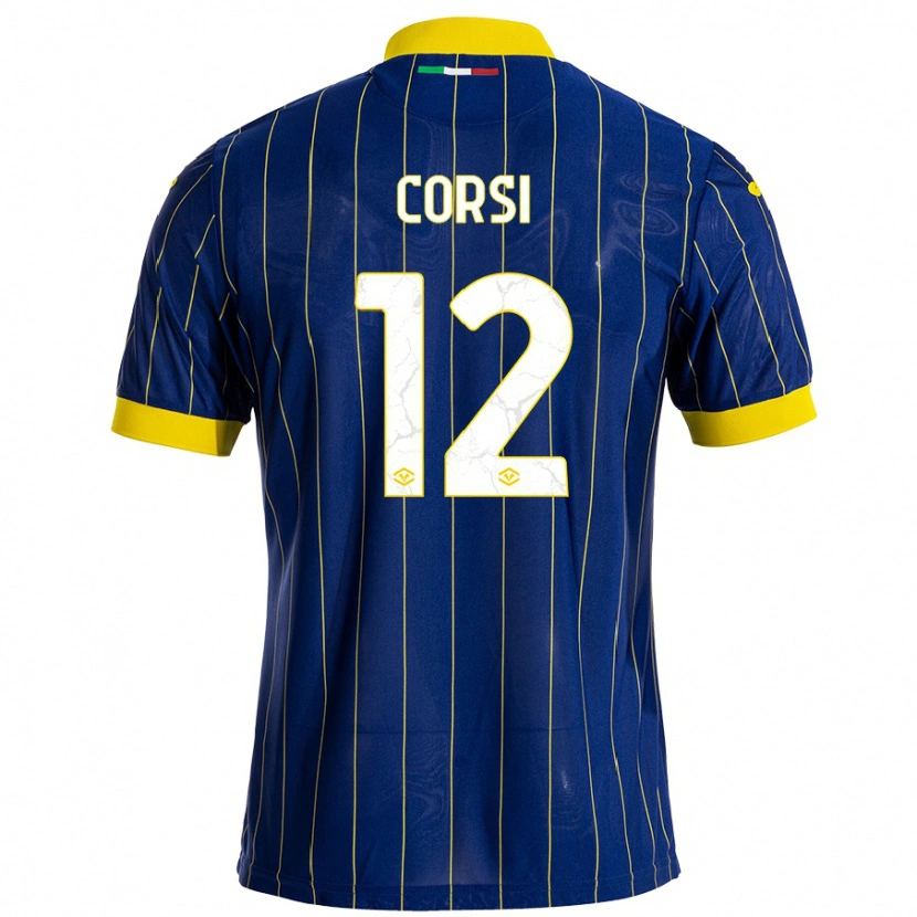 Danxen Barn Sara Corsi #12 Blågul Hemmatröja Matchtröjor 2024/25 Tröjor T-Tröja