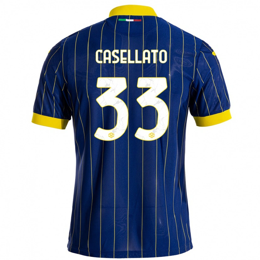 Danxen Barn Elisa Casellato #33 Blågul Hemmatröja Matchtröjor 2024/25 Tröjor T-Tröja
