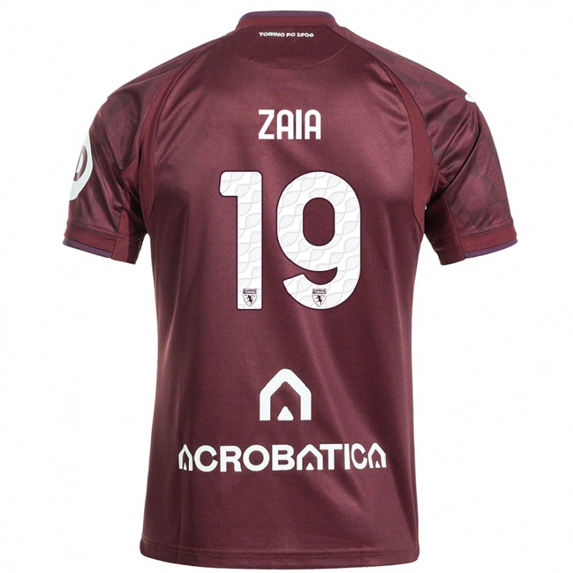 Danxen Barn Edoardo Zaia #19 Rödbrun Vit Hemmatröja Matchtröjor 2024/25 Tröjor T-Tröja