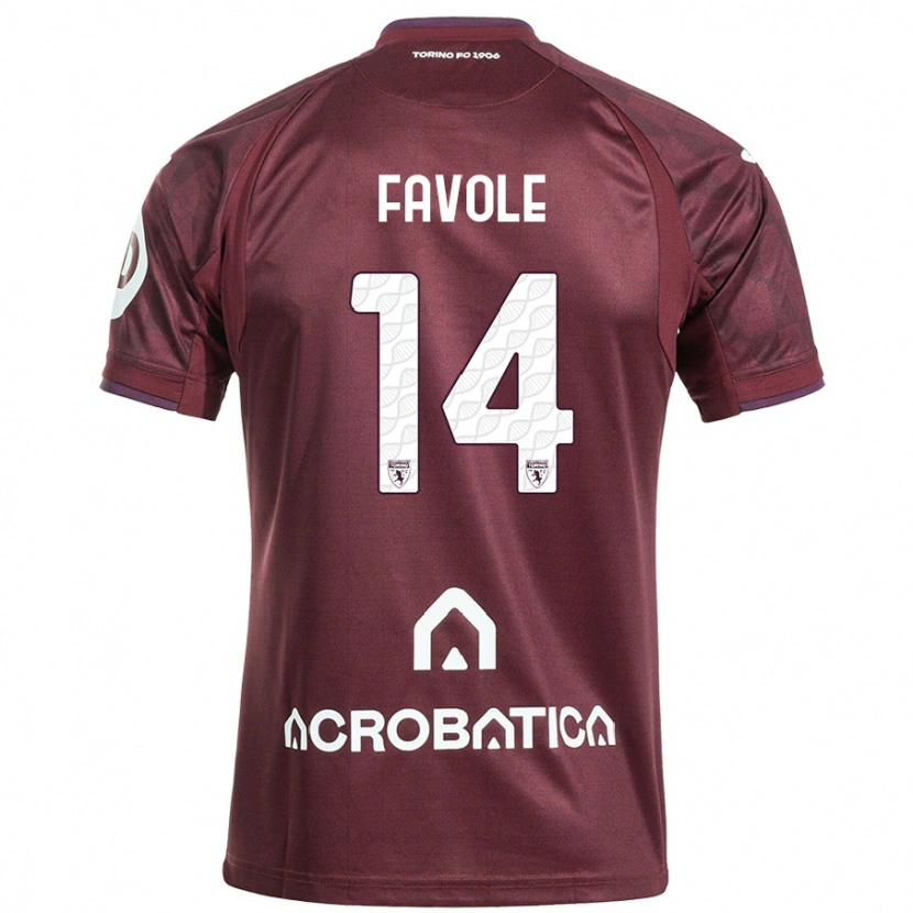 Danxen Barn Annalisa Favole #14 Rödbrun Vit Hemmatröja Matchtröjor 2024/25 Tröjor T-Tröja