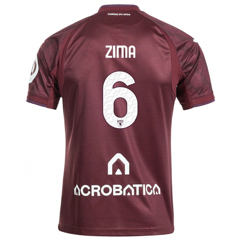 Danxen Barn David Zima #6 Rödbrun Vit Hemmatröja Matchtröjor 2024/25 Tröjor T-Tröja