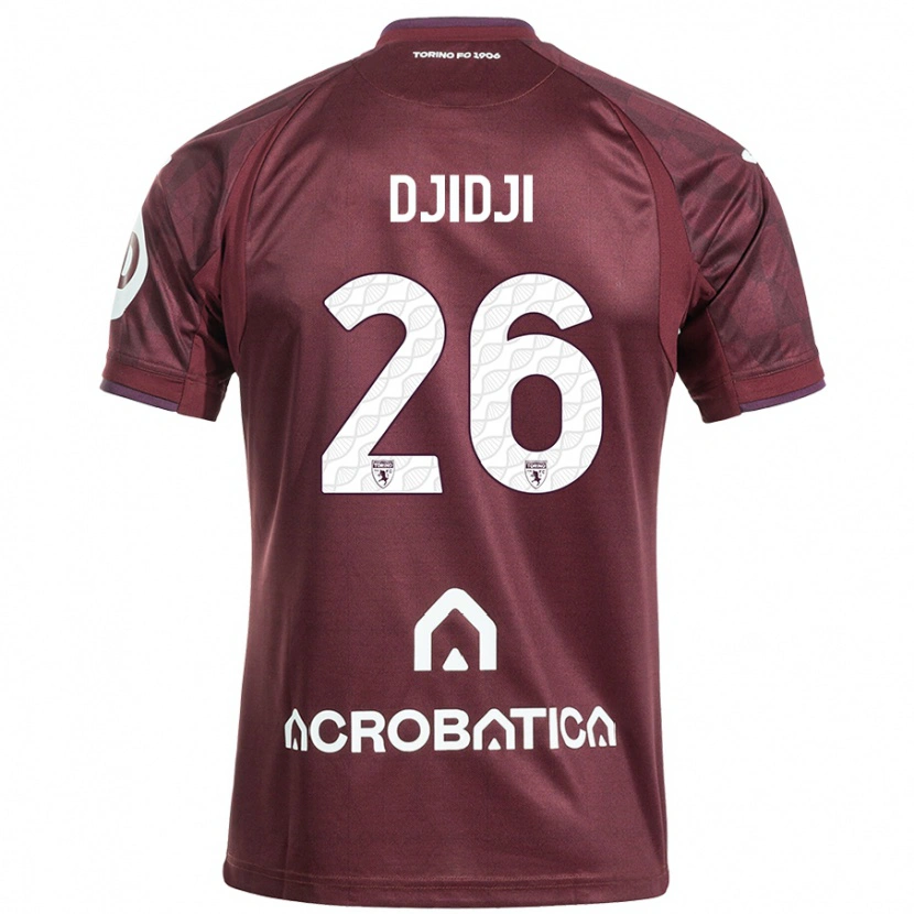 Danxen Barn Koffi Djidji #26 Rödbrun Vit Hemmatröja Matchtröjor 2024/25 Tröjor T-Tröja