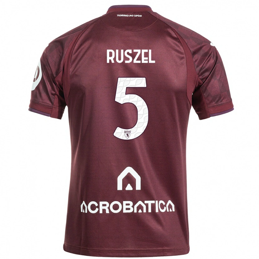 Danxen Barn Marcel Ruszel #5 Rödbrun Vit Hemmatröja Matchtröjor 2024/25 Tröjor T-Tröja