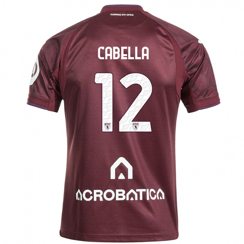 Danxen Barn Matteo Cabella #12 Rödbrun Vit Hemmatröja Matchtröjor 2024/25 Tröjor T-Tröja