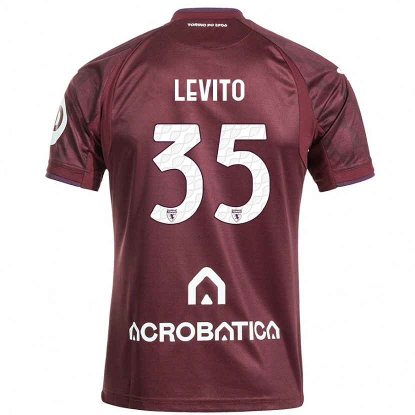 Danxen Barn Isabeau Levito #35 Rödbrun Vit Hemmatröja Matchtröjor 2024/25 Tröjor T-Tröja