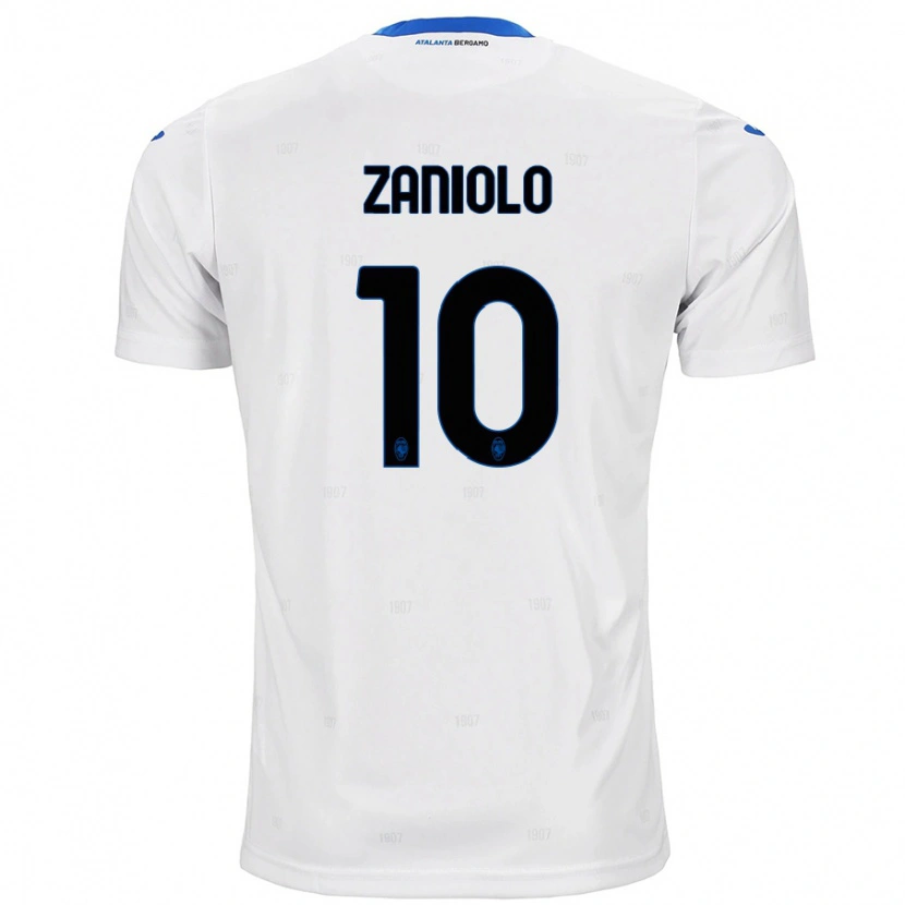 Danxen Barn Nicolò Zaniolo #10 Vit Bortatröja Matchtröjor 2024/25 Tröjor T-Tröja
