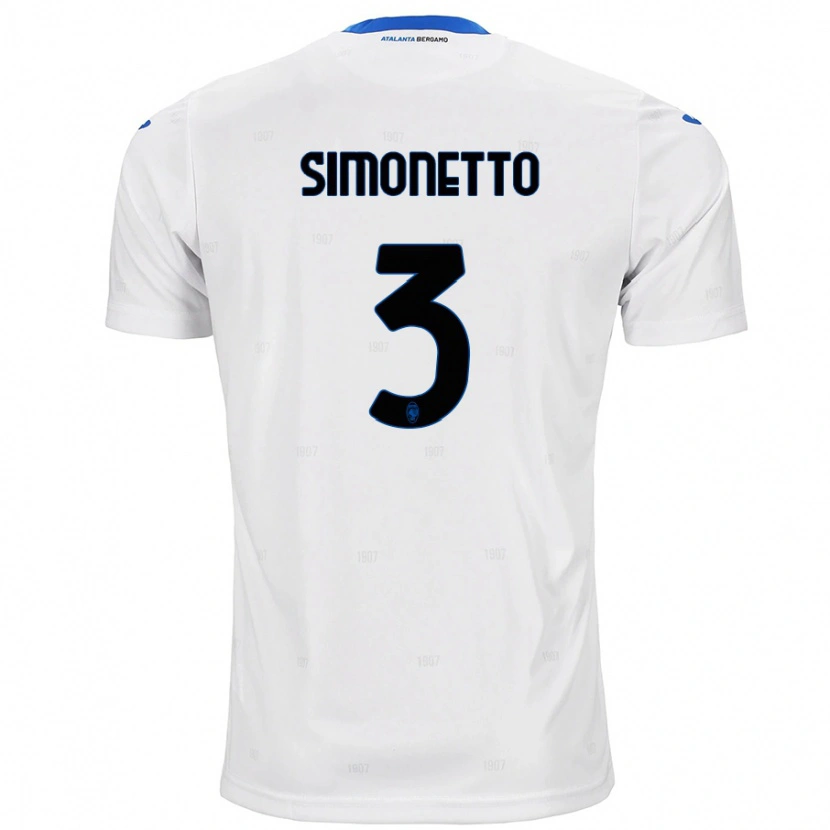 Danxen Barn Federico Simonetto #3 Vit Bortatröja Matchtröjor 2024/25 Tröjor T-Tröja