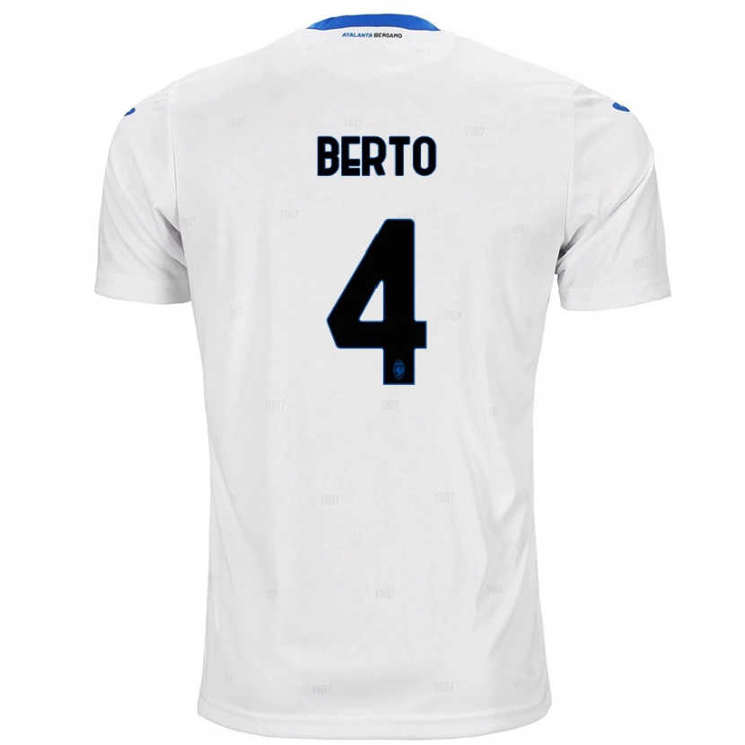 Danxen Barn Gabriele Berto #4 Vit Bortatröja Matchtröjor 2024/25 Tröjor T-Tröja