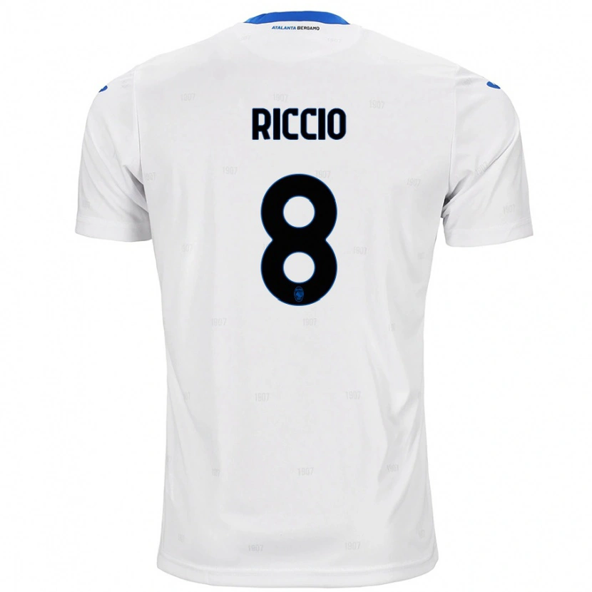 Danxen Barn Lorenzo Riccio #8 Vit Bortatröja Matchtröjor 2024/25 Tröjor T-Tröja
