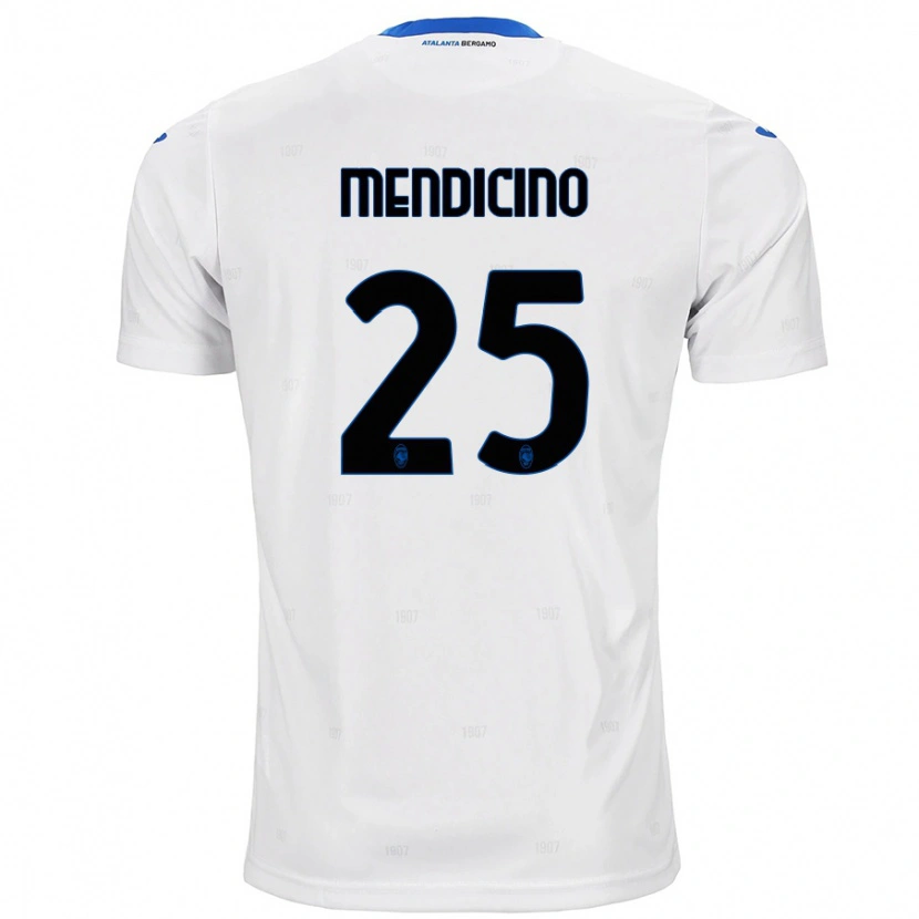 Danxen Barn Leonardo Mendicino #25 Vit Bortatröja Matchtröjor 2024/25 Tröjor T-Tröja