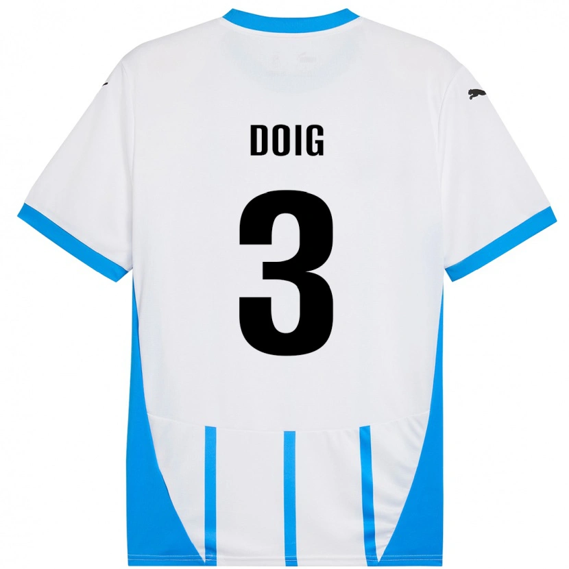 Danxen Barn Josh Doig #3 Vit Blå Bortatröja Matchtröjor 2024/25 Tröjor T-Tröja