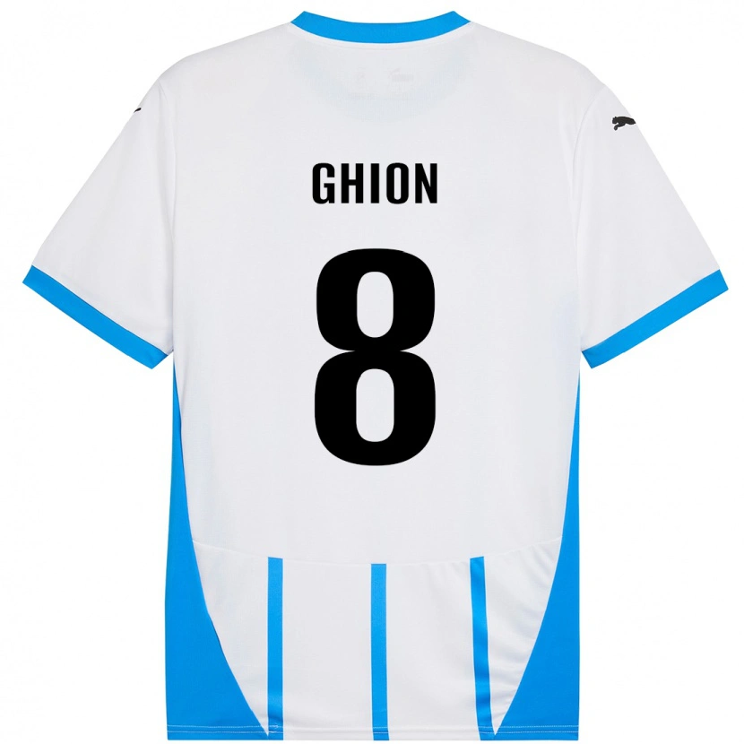 Danxen Barn Andrea Ghion #8 Vit Blå Bortatröja Matchtröjor 2024/25 Tröjor T-Tröja