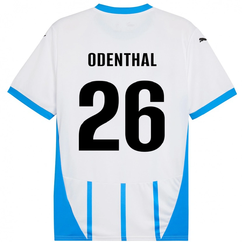 Danxen Barn Cas Odenthal #26 Vit Blå Bortatröja Matchtröjor 2024/25 Tröjor T-Tröja