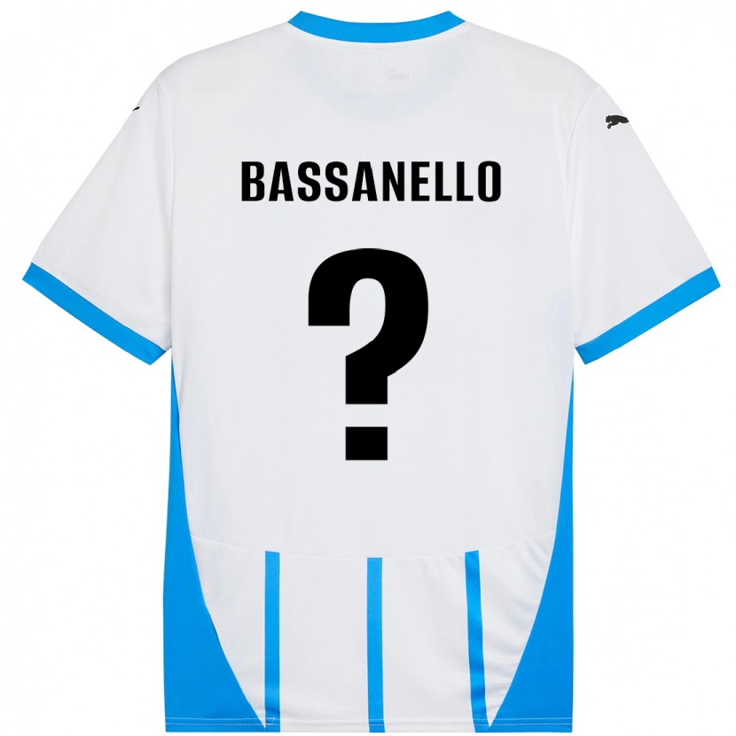 Danxen Barn Davide Bassanello #0 Vit Blå Bortatröja Matchtröjor 2024/25 Tröjor T-Tröja