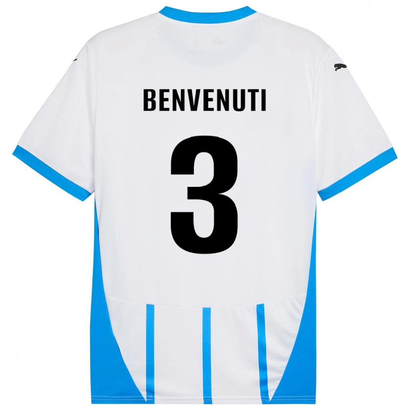 Danxen Barn Tommaso Benvenuti #3 Vit Blå Bortatröja Matchtröjor 2024/25 Tröjor T-Tröja